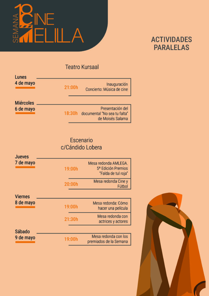 Cartel de las actividades paralelas de la Semana del Cine de Melilla.